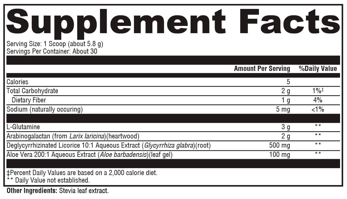 XYMOGEN GlutAloeMine 240g vue arrière avec ingrédients