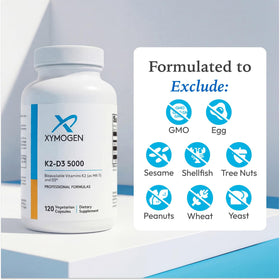 XYMOGEN K2-D3 5000 capsules dans un verre d'eau