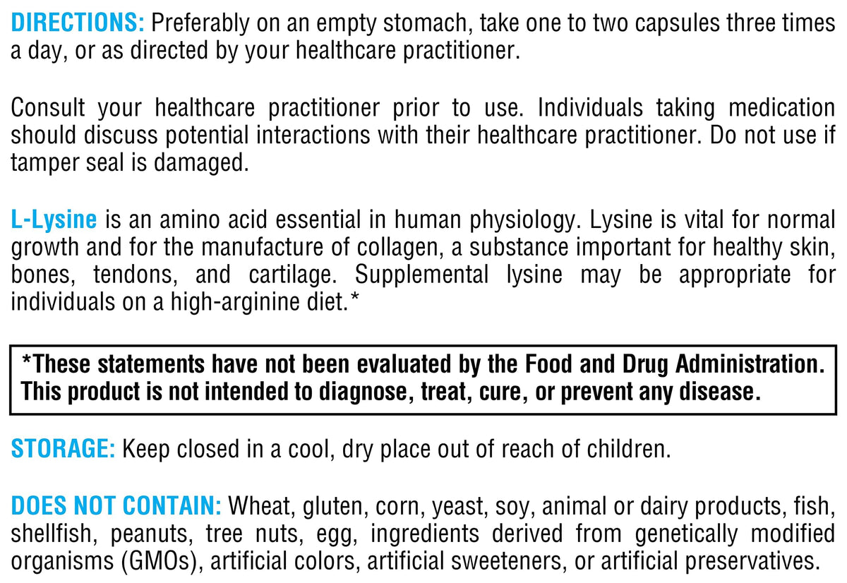 XYMOGEN L-Lysine 90 capsules avec étiquette