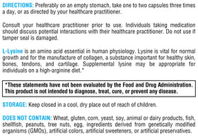 XYMOGEN L-Lysine 90 capsules avec étiquette