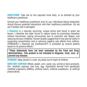 XYMOGEN L-Theanine capsules ouvertes sur une table