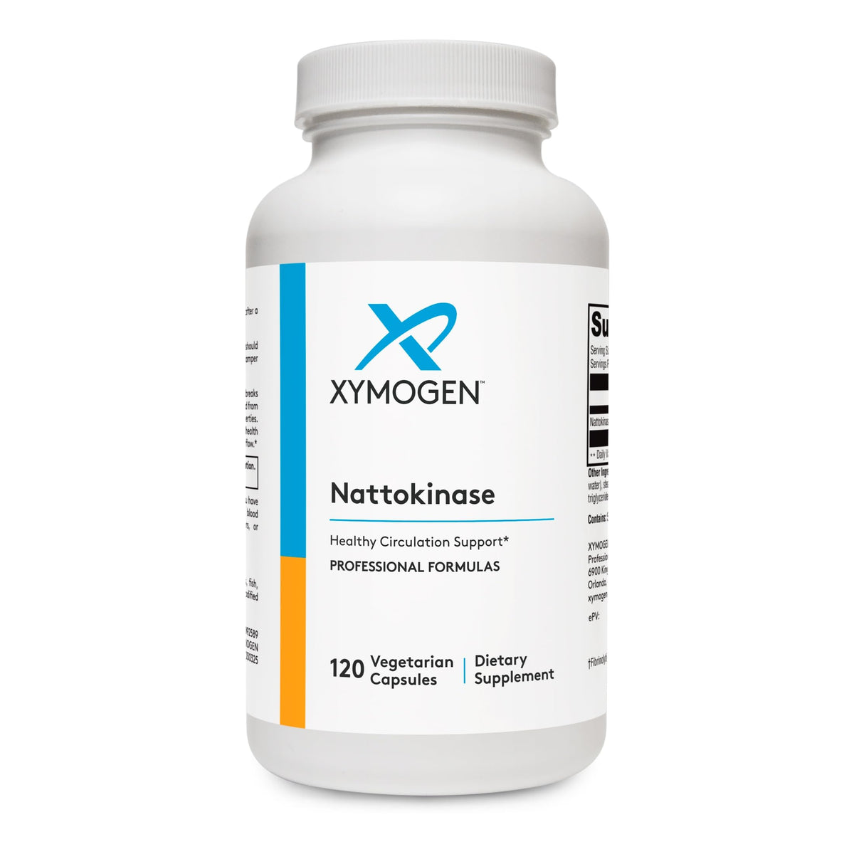 XYMOGEN Nattokinase 120 Capsules vue avant avec étiquette