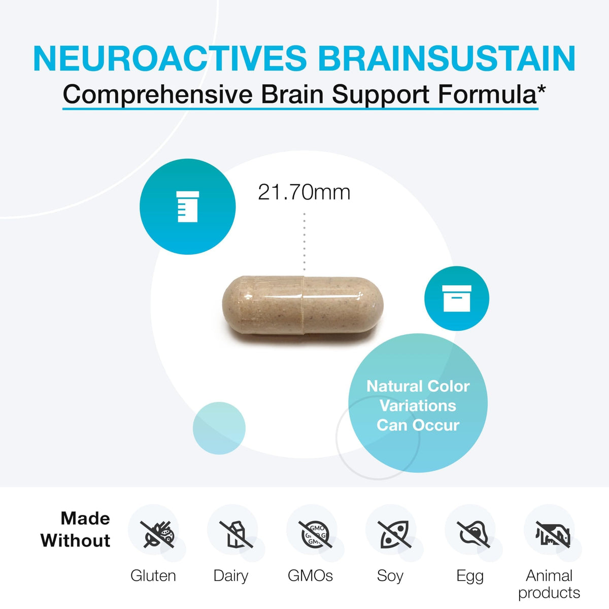 XYMOGEN NeuroActives BrainSustain 240 Capsules vue de côté