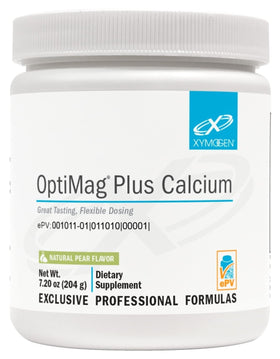 XYMOGEN OptiMag Plus Calcium Poudre 30 Portions Saveur Poire vue de face