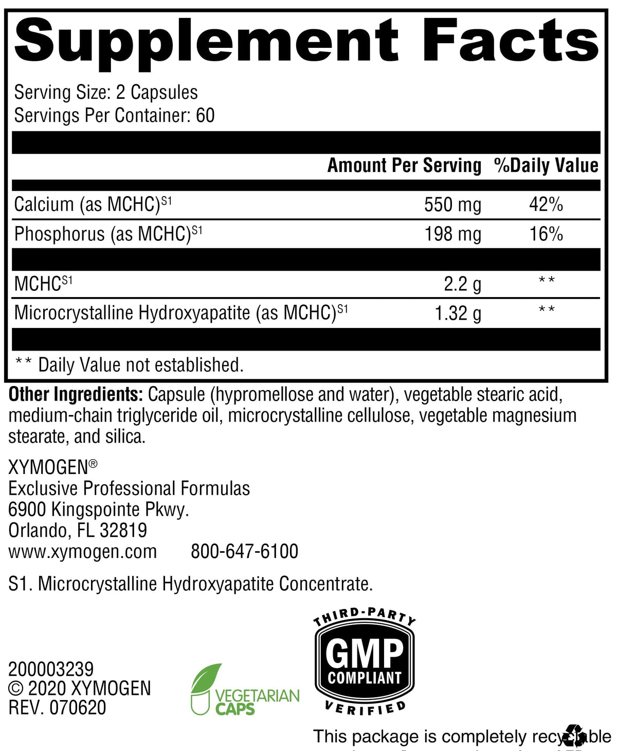 XYMOGEN Ossopan 1100 120 Capsules côté droit