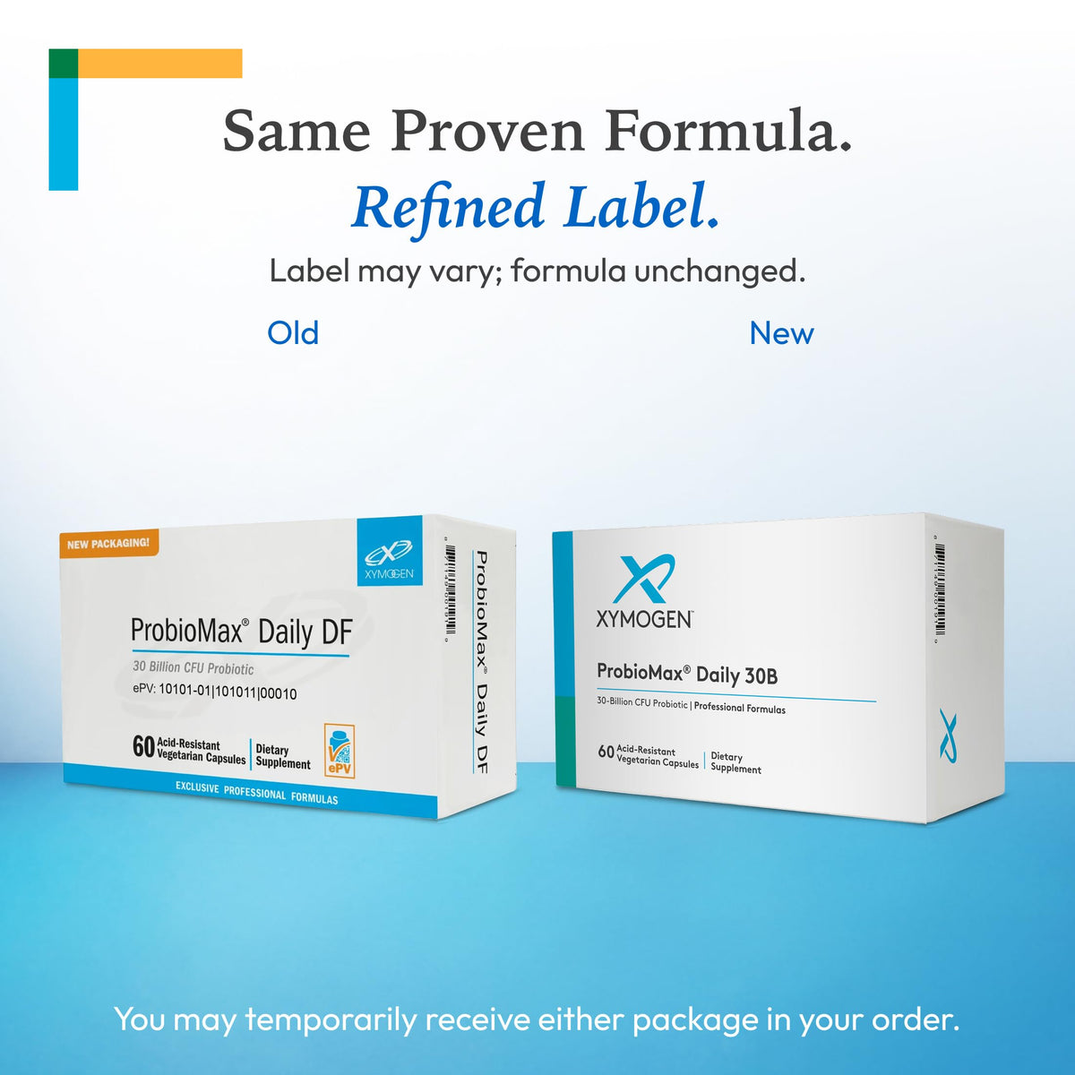 XYMOGEN ProbioMax Daily 30B étiquette avec ingrédients