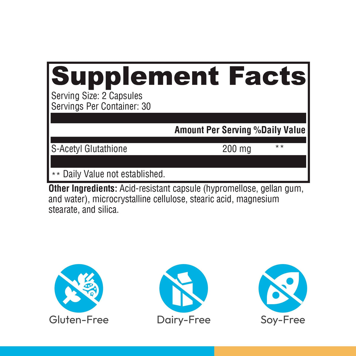 XYMOGEN S-Acetyl Glutathione 60 Capsules - vue arrière