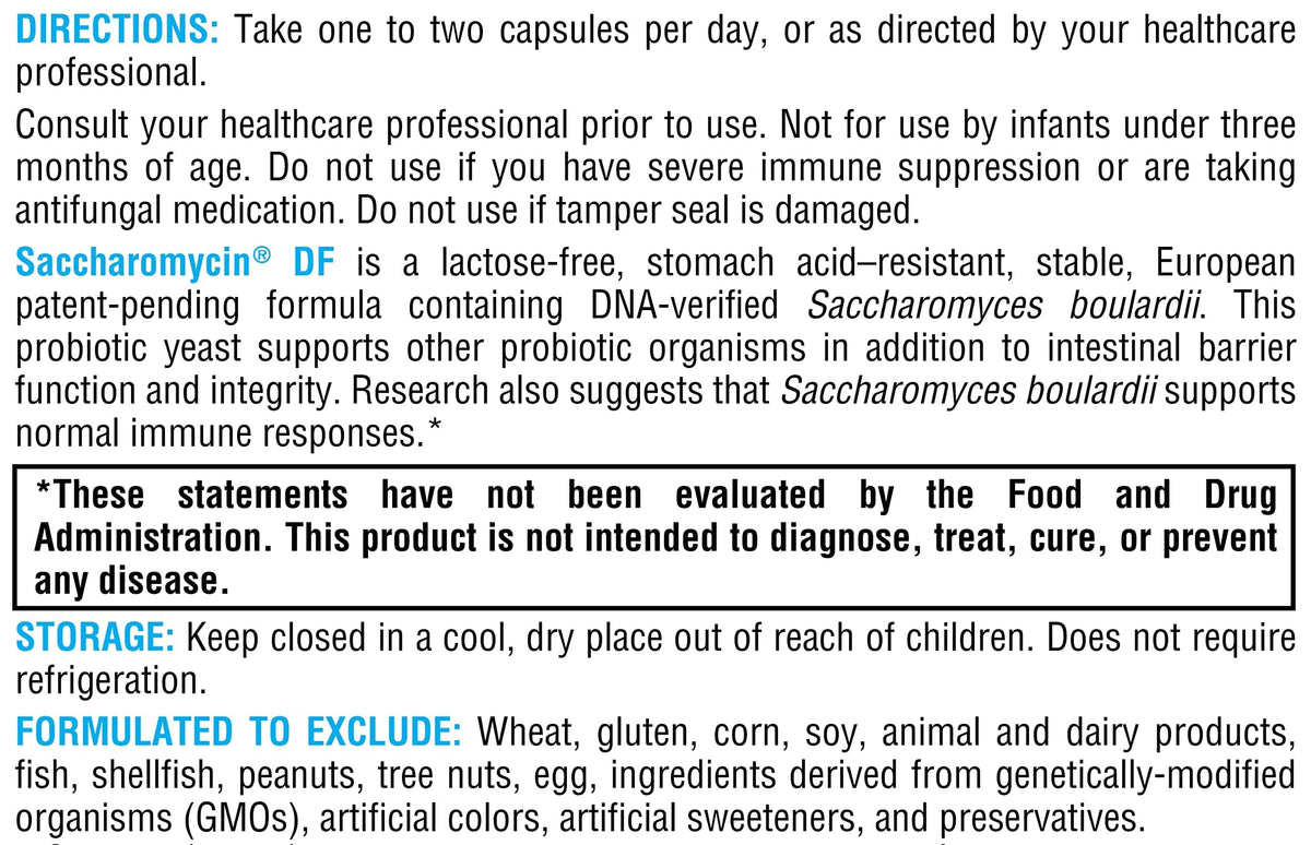 XYMOGEN Saccharomycin 10B avec vue arrière du flacon