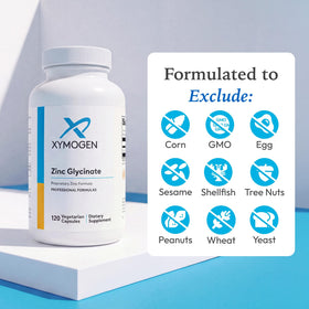 XYMOGEN Zinc Glycinate 20 mg en vue de côté