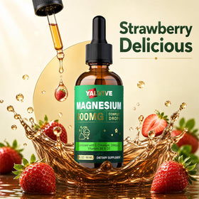 Yalvive Gouttes de Magnésium avec goût de fraise
