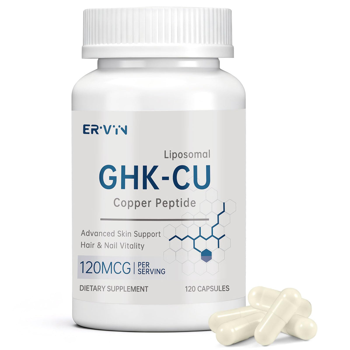 YASLIM GHK-Cu Complément Alimentaire 120mcg Flacon de 120 Capsules Végétales
