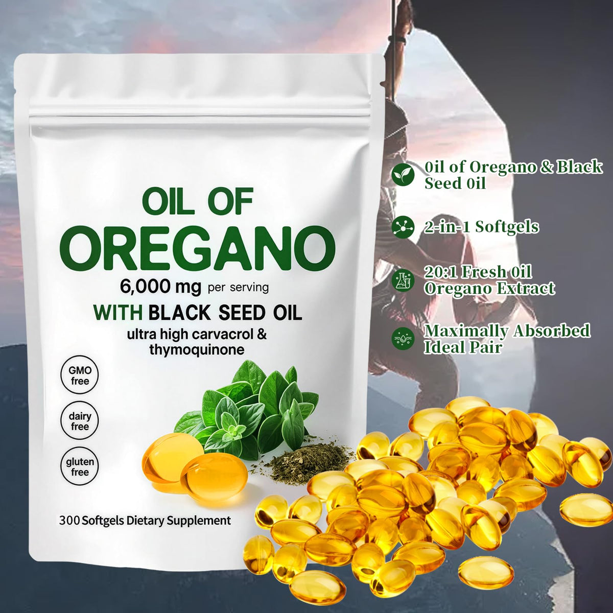 YATIME gélules d'huile d'origan ouvertes