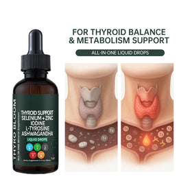 YATIME Gouttes Liquides de Soutien Thyroïdien 120 mL avec compte-gouttes