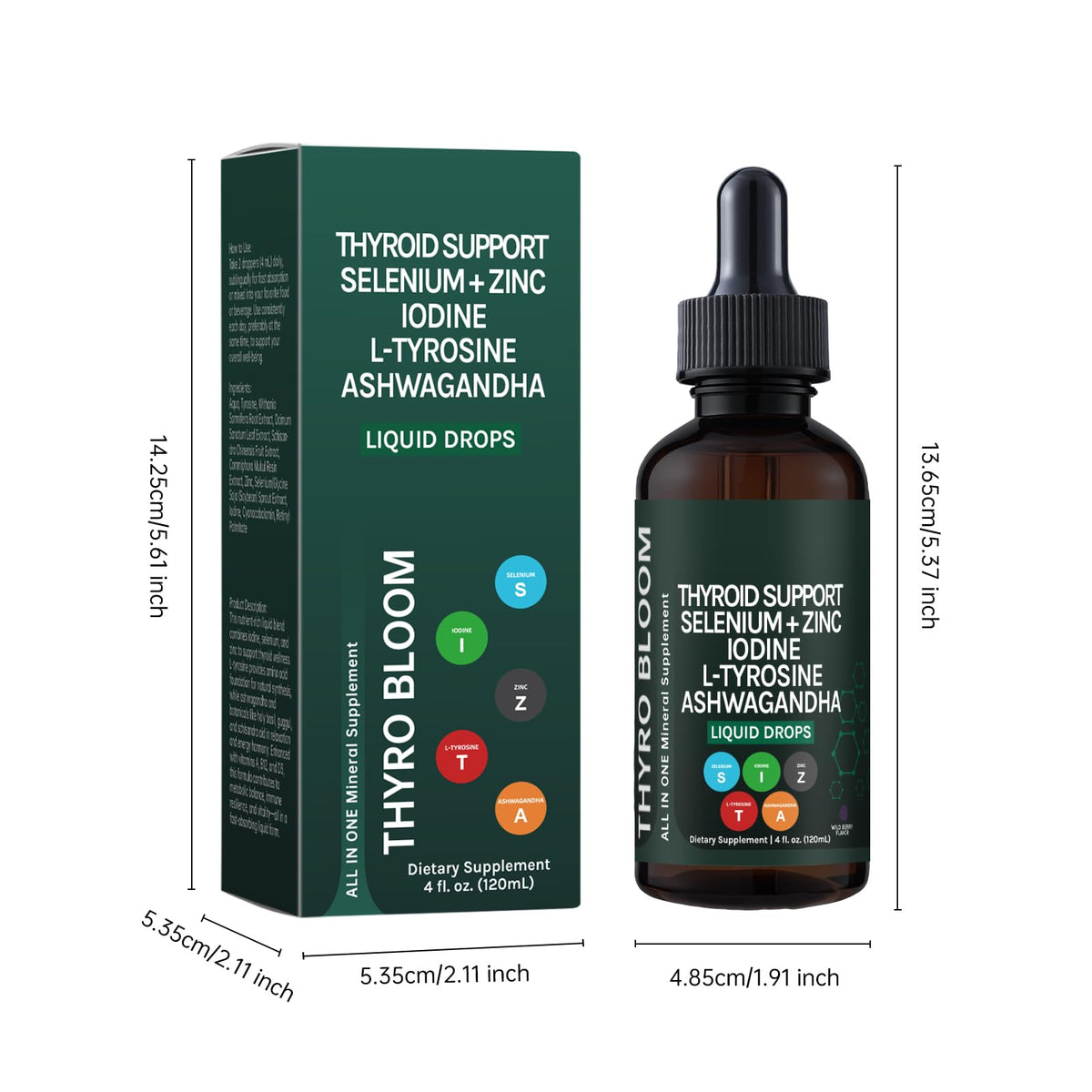 YATIME Gouttes Liquides de Soutien Thyroïdien 120 mL packaging