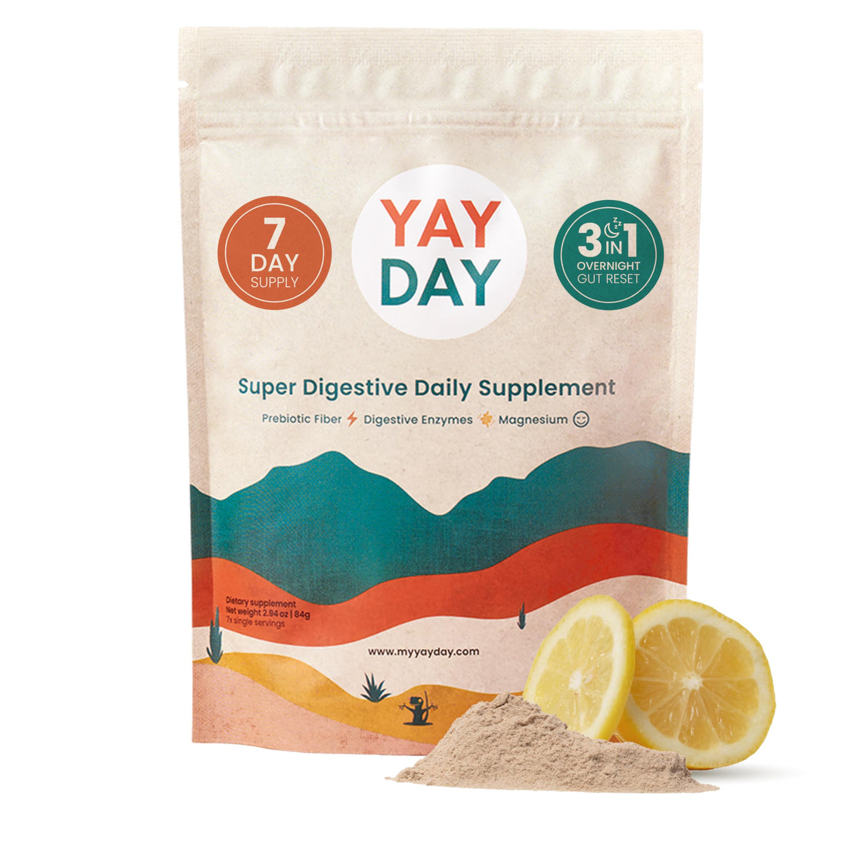 YayDay Poudre de Fibre Prébiotique 7 Sachets vue de face