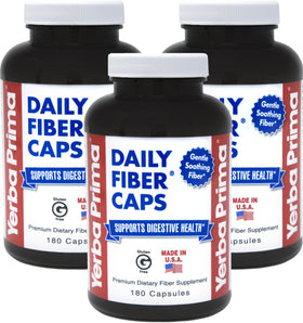 Yerba Prima capsules de fibres quotidiennes 180 caps pack de 3 vue de face