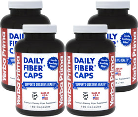 Yerba Prima Daily Fiber Caps - 180 capsules pack de 4 vue de face
