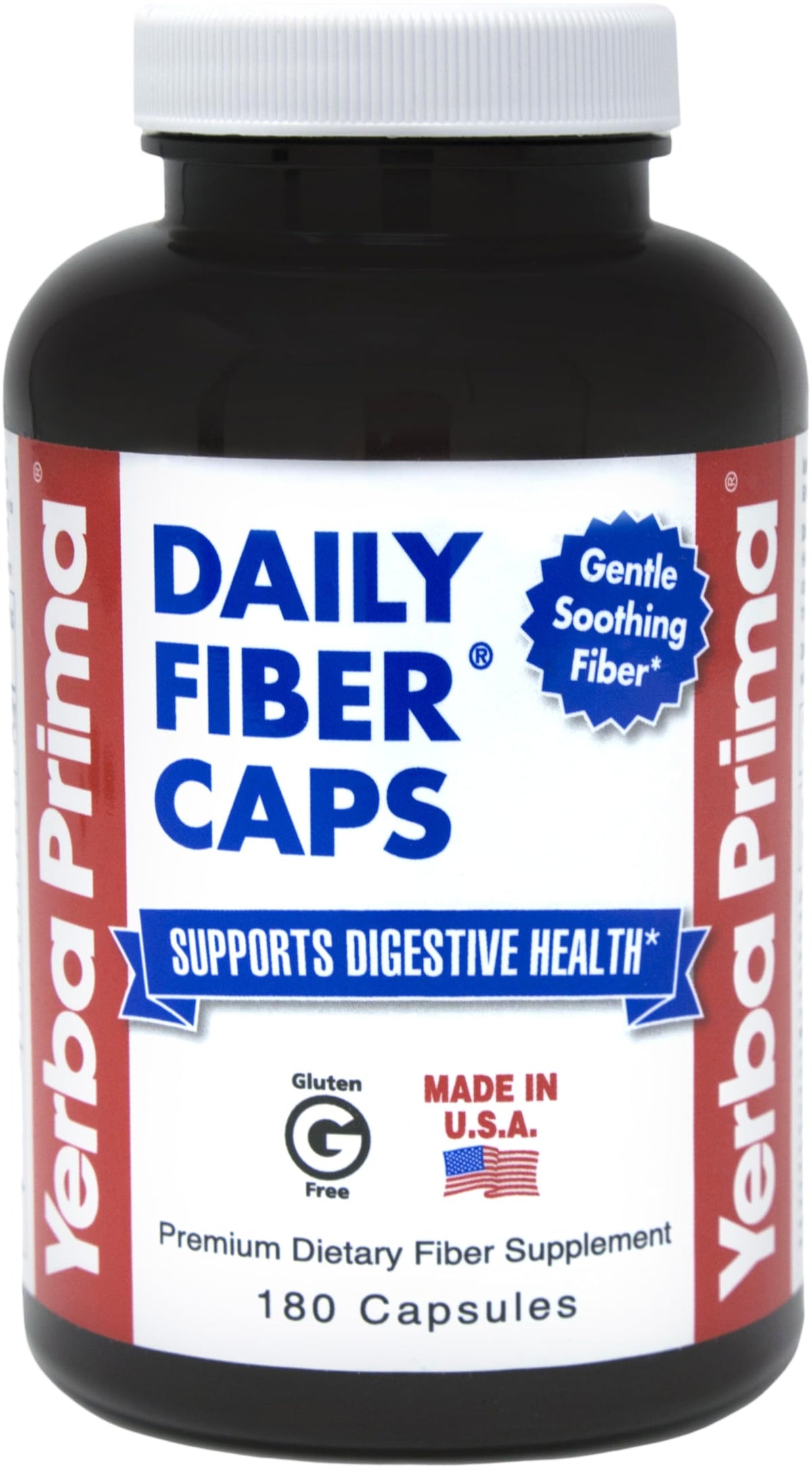 Yerba Prima Daily Fiber Caps 180 capsules vue de face