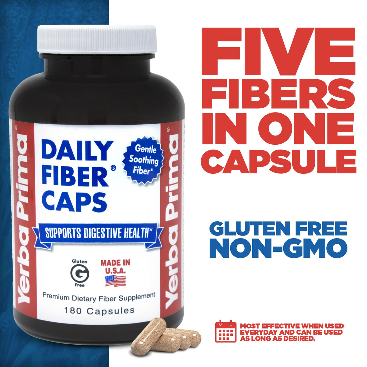 Yerba Prima Daily Fiber Caps - étiquette de produit
