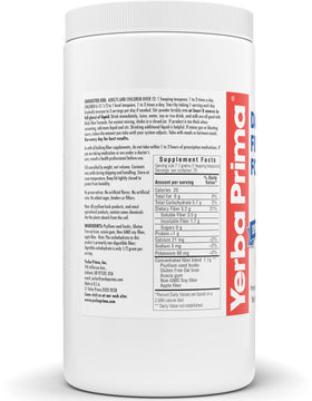 Yerba Prima Daily Fiber Formula Poudre Non Aromatisée 566 g sur une table
