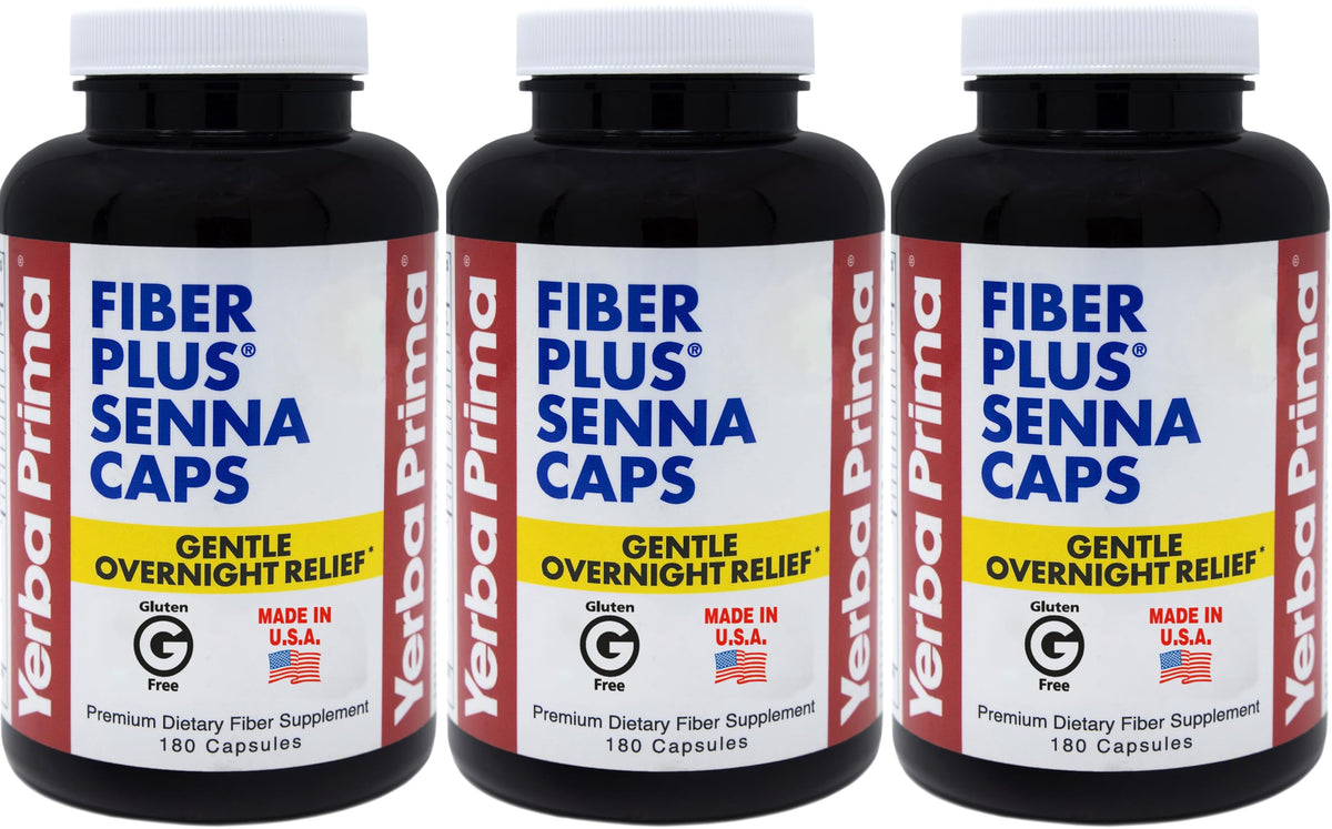 Yerba Prima Fiber Plus Senna 180 capsules pack front view