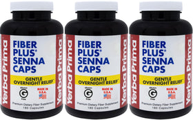 Yerba Prima Fiber Plus Senna 180 capsules pack front view