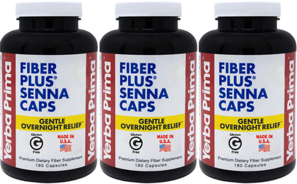 Yerba Prima Fiber Plus Senna 180 capsules pack front view