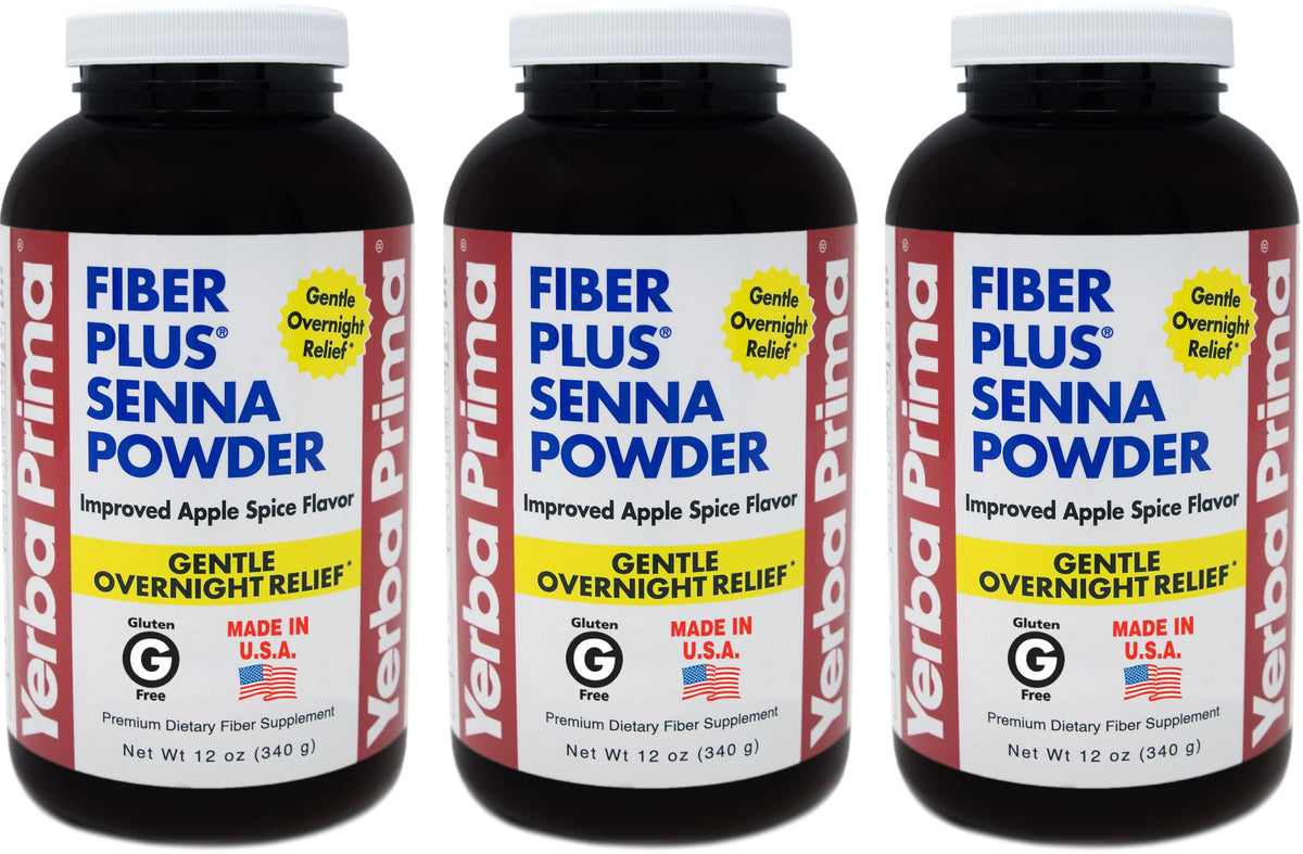 Yerba Prima Fiber Plus Senna Poudre 12 oz Pack de 3 vue de face