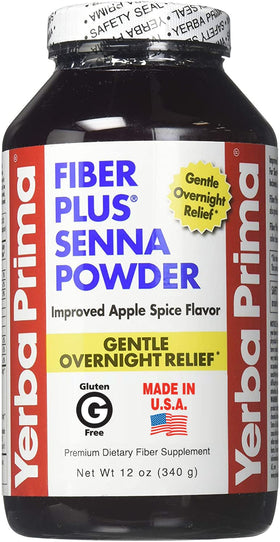 Yerba Prima Fiber Plus Senna Poudre 340g vue de face