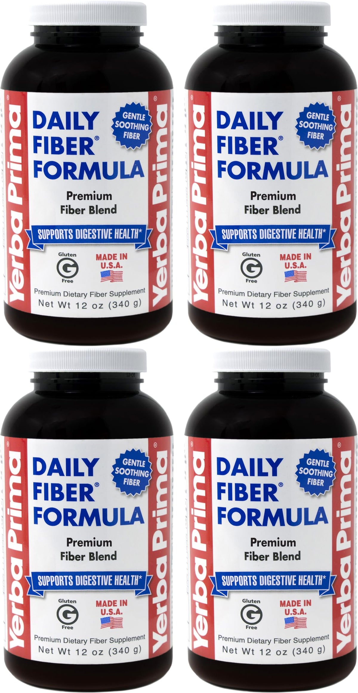 Yerba Prima Poudre de Fibre Quotidienne 12 oz paquet avant
