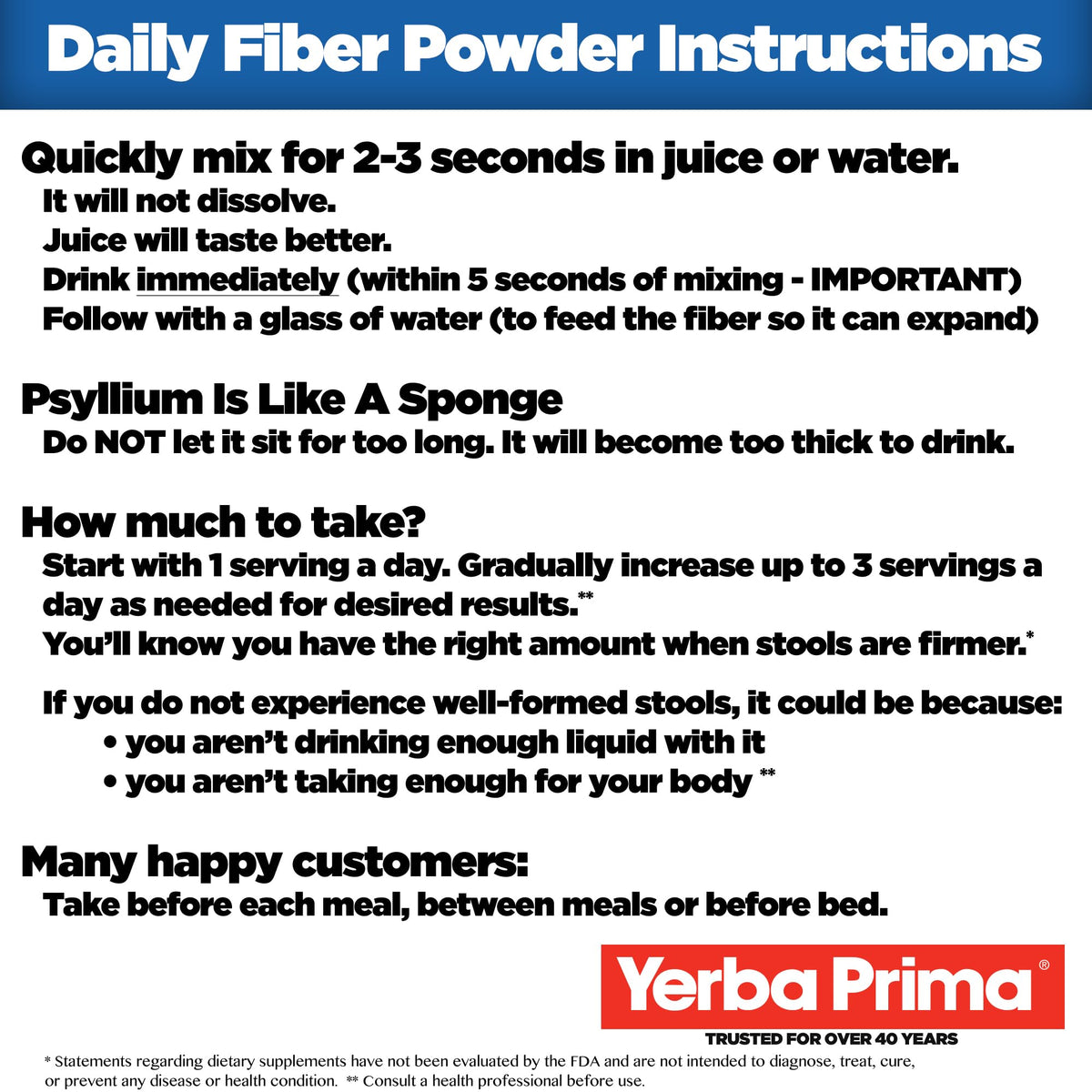 Yerba Prima Poudre de Fibre Quotidienne 12 oz utilisation dans un smoothie