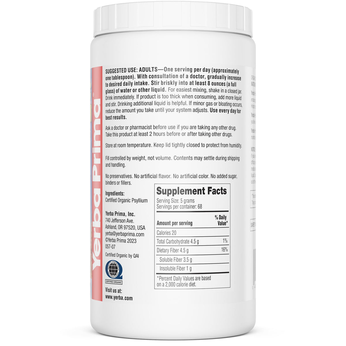Yerba Prima Psyllium Bio 830g - utilisation dans une routine quotidienne