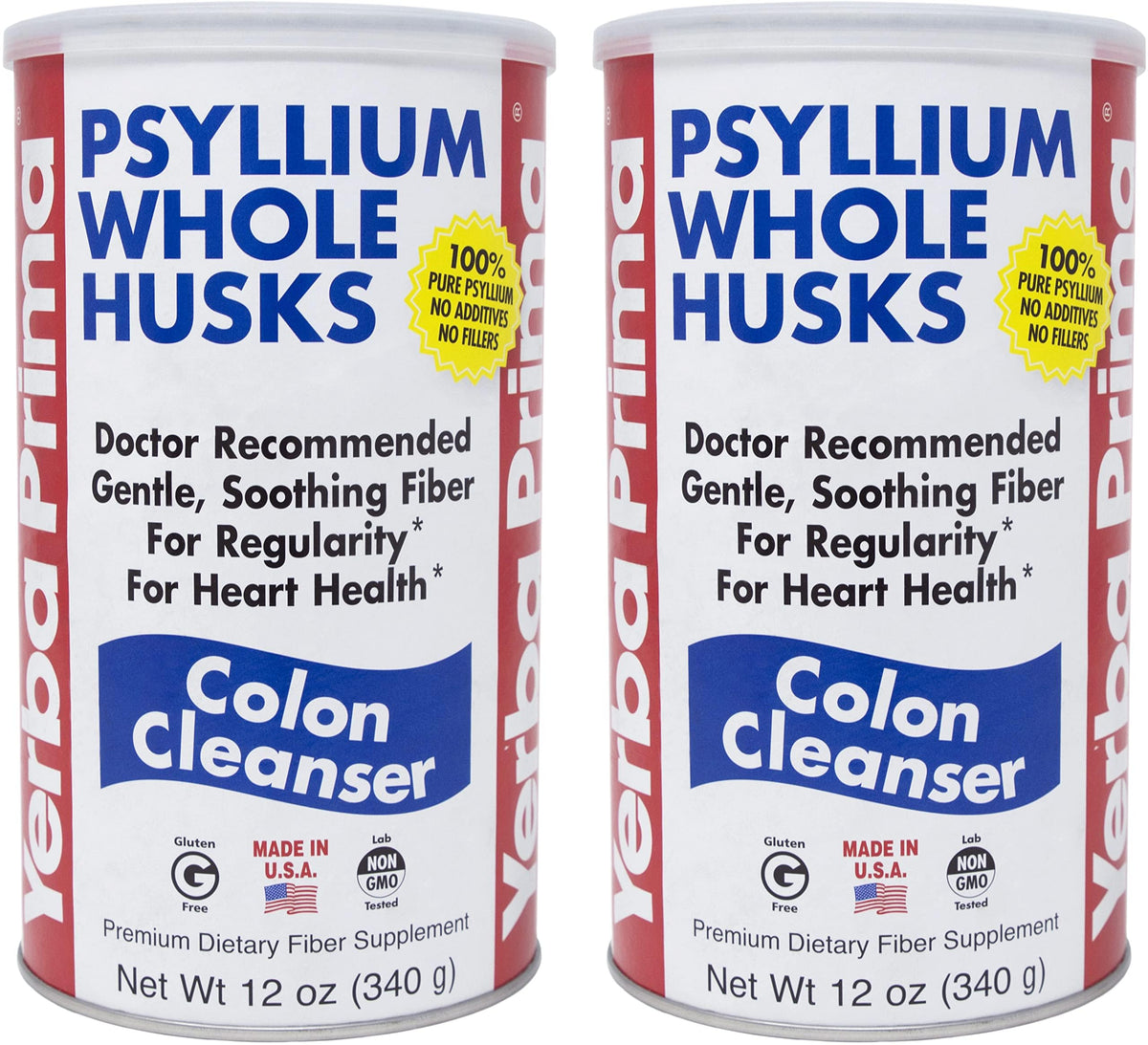 Yerba Prima Psyllium Husk pack de 2 bouteilles de 340 g