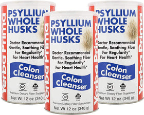 Yerba Prima Psyllium Husk pack de 3 bouteilles de 12 oz