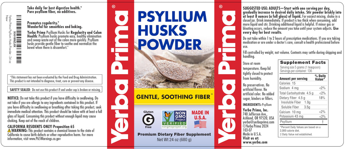 Yerba Prima Psyllium Husk Powder 24 oz - utilisation dans un smoothie