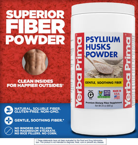 Yerba Prima Psyllium Husk Powder 24 oz - vue arrière du produit