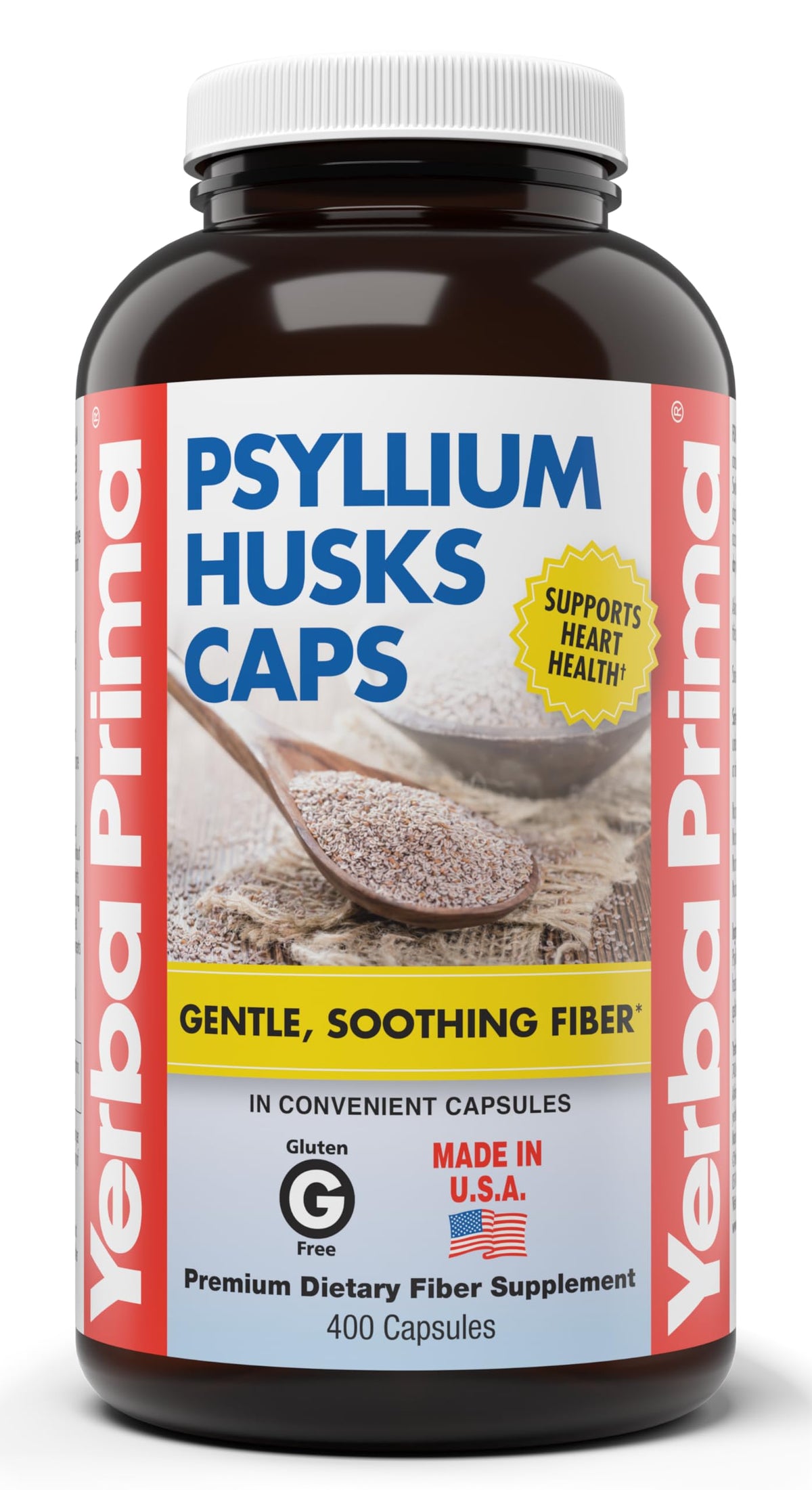 Yerba Prima Psyllium Husks Capsules 400 Capsules - vue de face