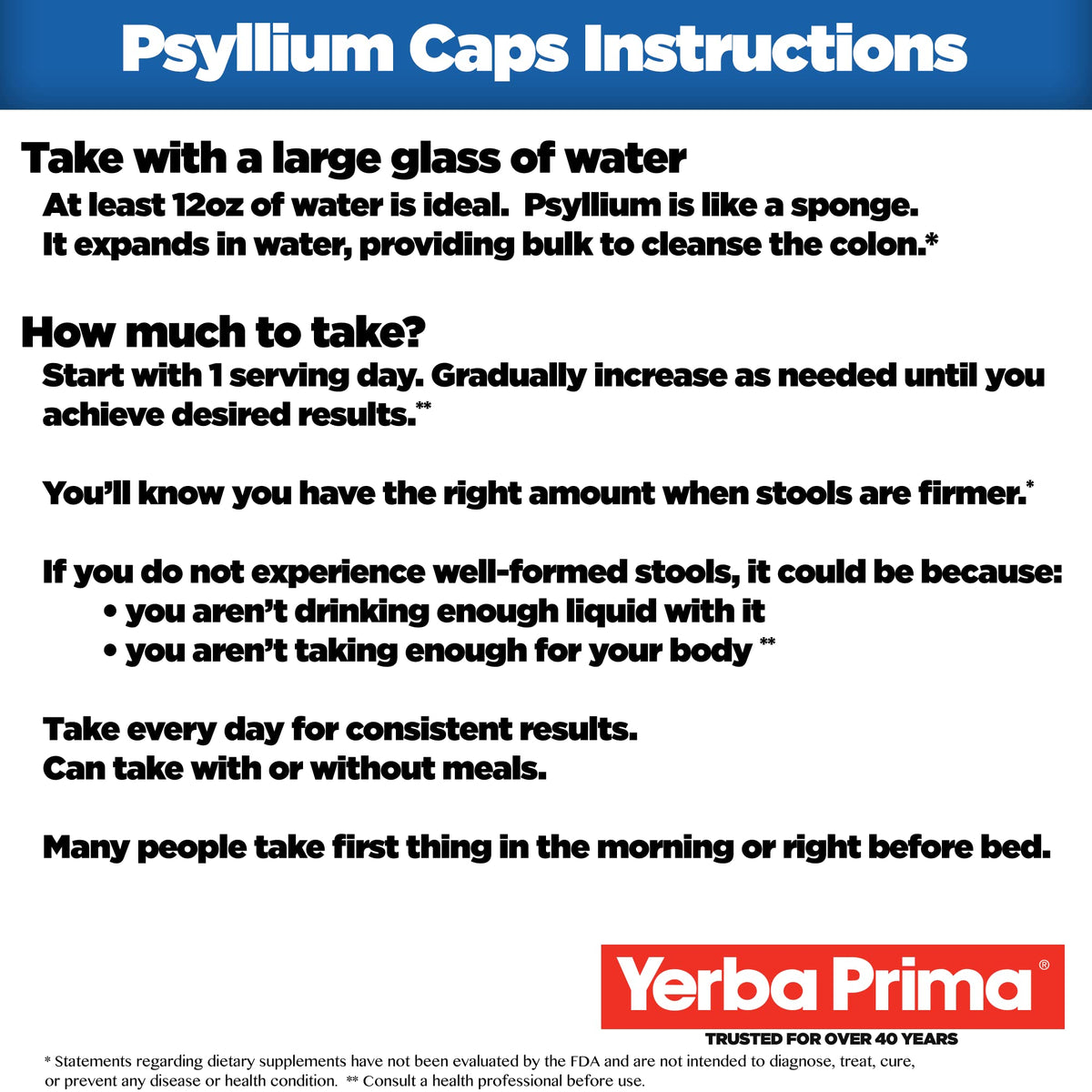 Yerba Prima Psyllium Husks Capsules 400 Veg Caps 625mg side view