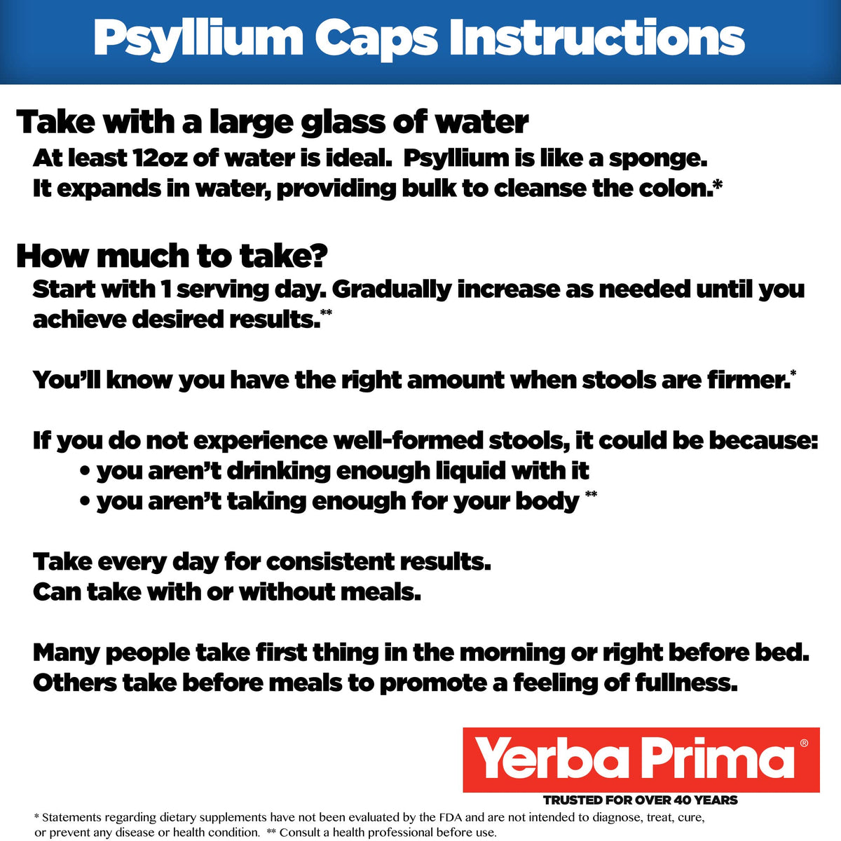 Yerba Prima Psyllium Husks, image de l'emballage sur fond neutre