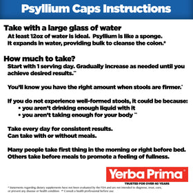 Yerba Prima Psyllium Husks, image de l'emballage sur fond neutre