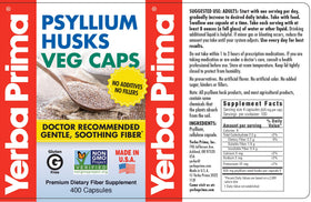 Yerba Prima Psyllium Husks, vue de côté de l'emballage