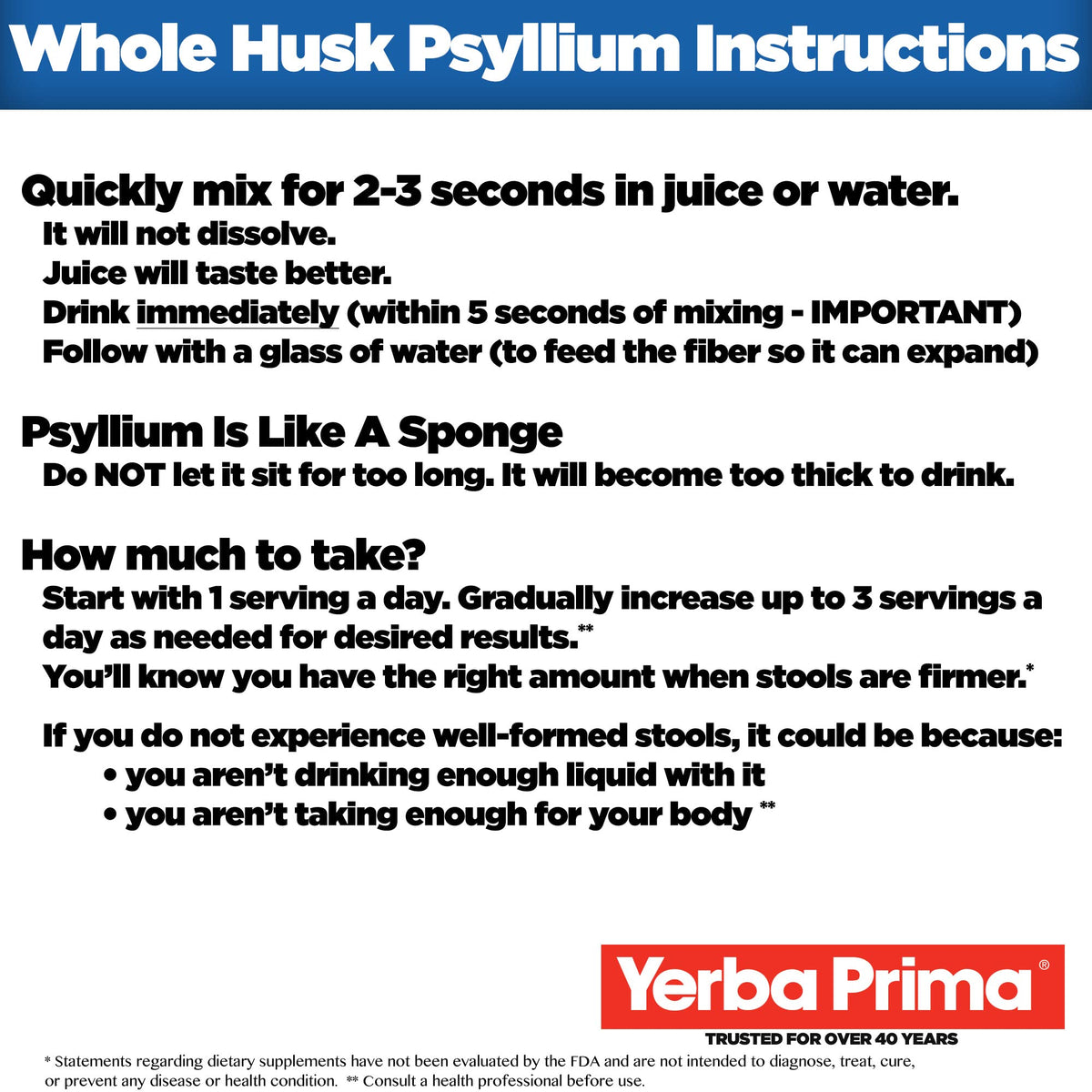 Yerba Prima Psyllium Whole Husks 12 oz pots côté