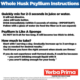 Yerba Prima Psyllium Whole Husks 12 oz pots côté
