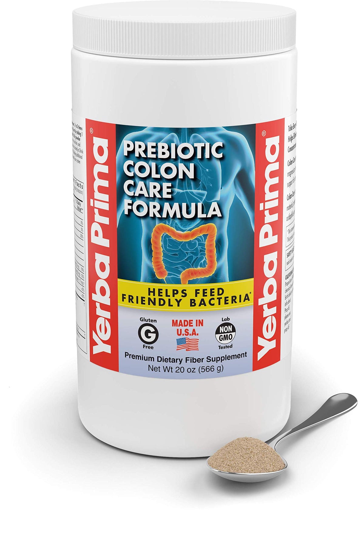 Yerba Prima Soin du Colon en poudre sur une table