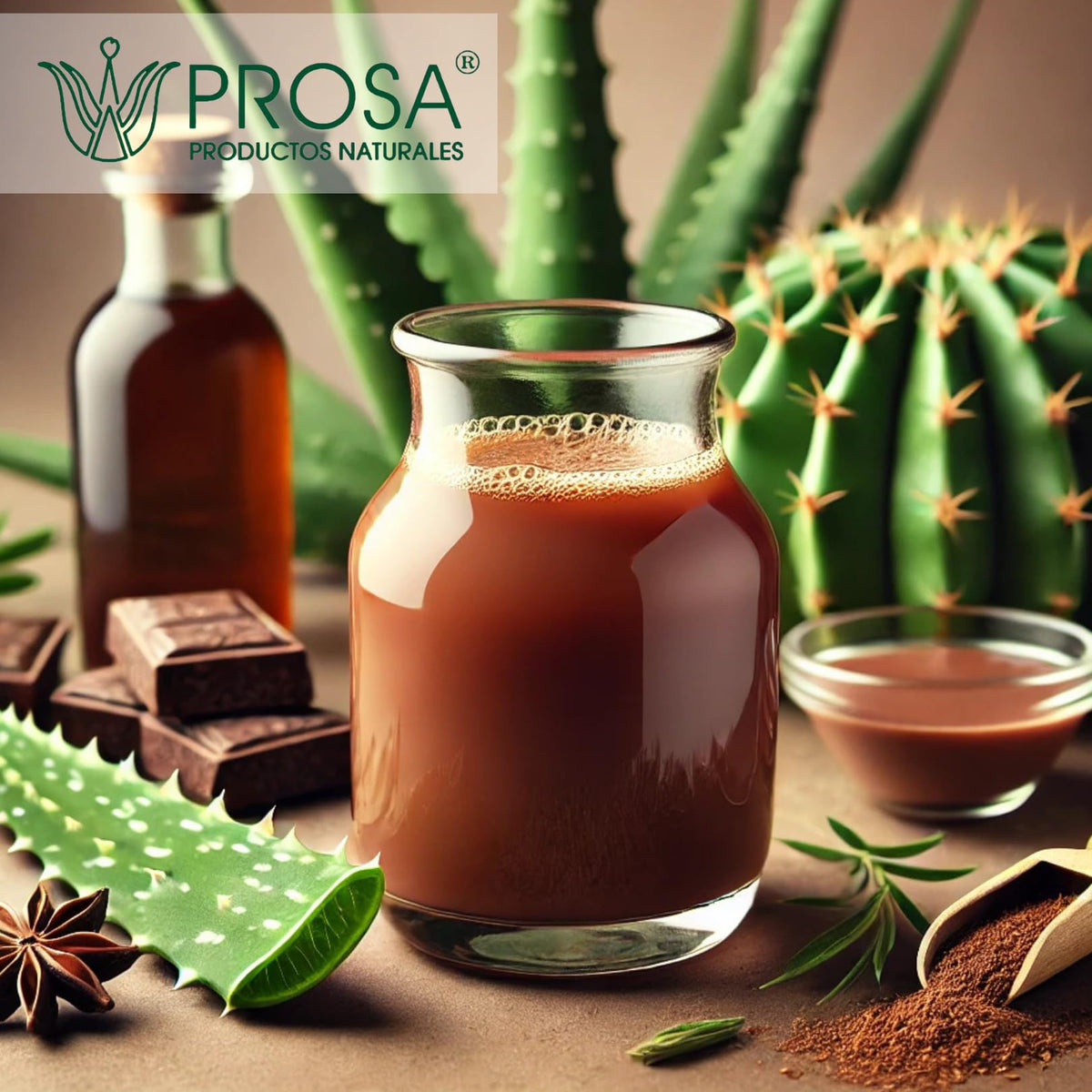 YERBERO PROSA Aloe Vera 1L sur une table en bois