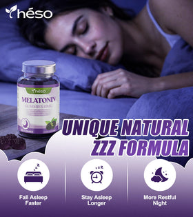 Yheso Gummies Sans Sucre 10mg Mélatonine bouteille ouverte