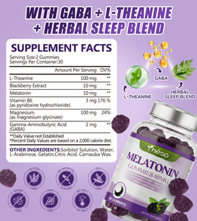 Yheso Gummies Sans Sucre 10mg Mélatonine gummies sur une table