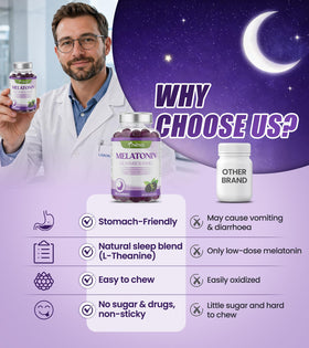 Yheso Gummies Sans Sucre 10mg Mélatonine ingrédients