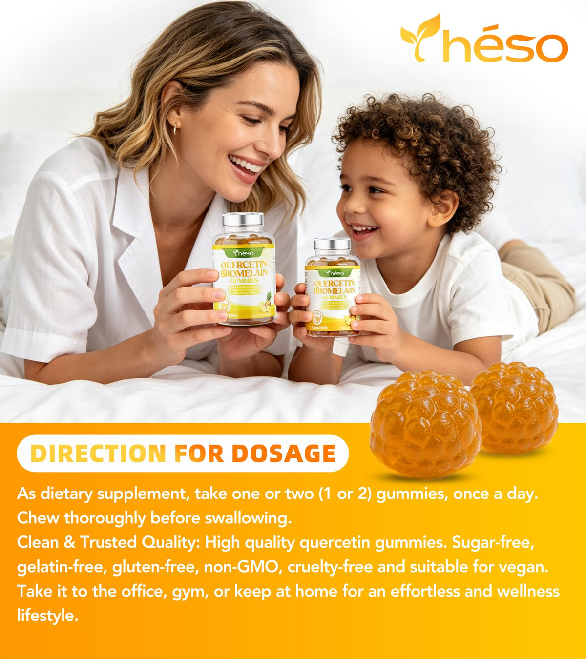 Yheso Quercétine 500mg sur un fond neutre