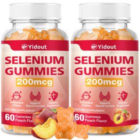 Yidout Gummies de Sélénium 200mcg, pot de 120 pièces, vue de face